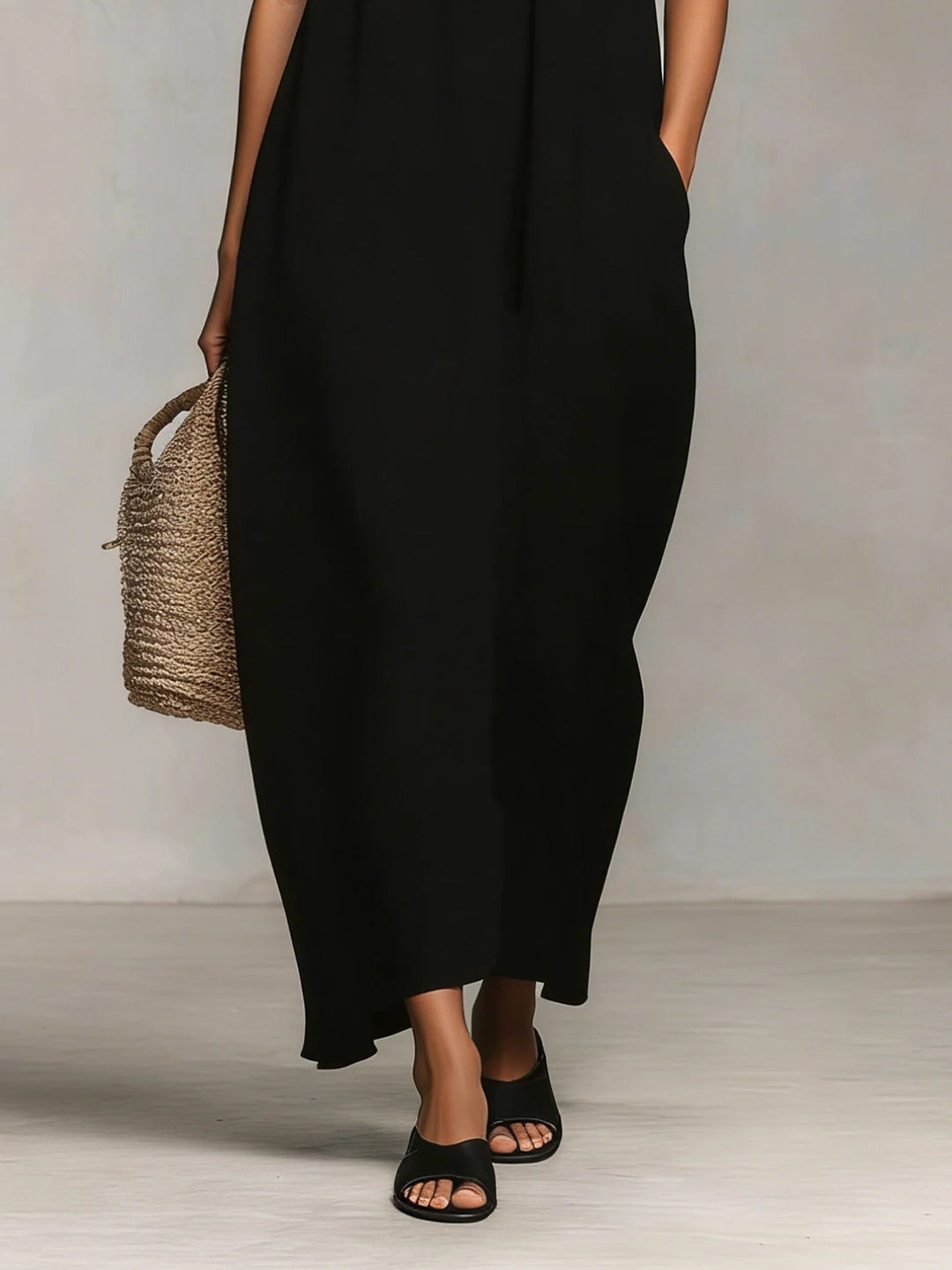 Mirelle™ | Colour Block Maxi Dress with Thin Straps