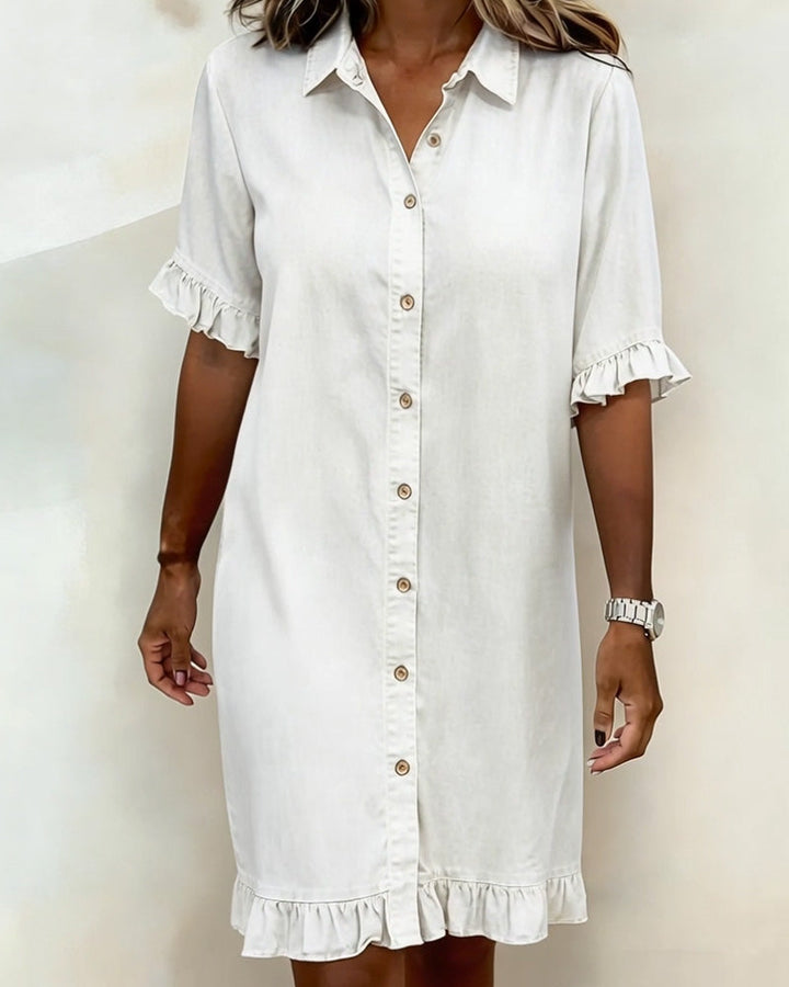 Celeste | Ruched Denim Dress