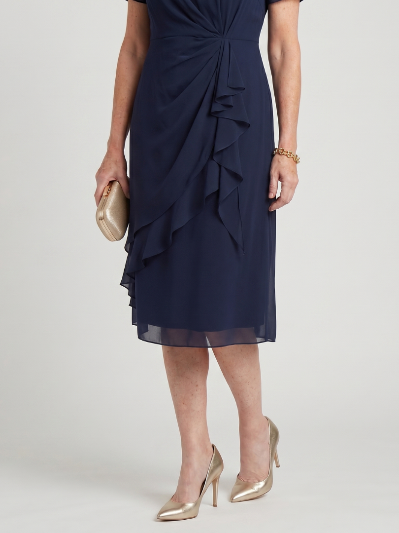 Sara | Elegant Chiffon Draped Dress