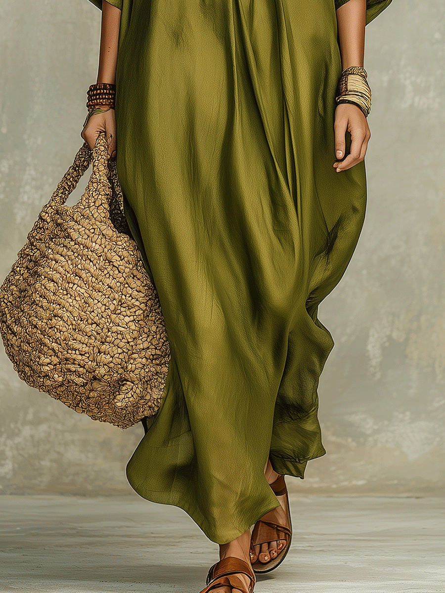 Sage | Olive Relaxed Bohemian Maxi Dress