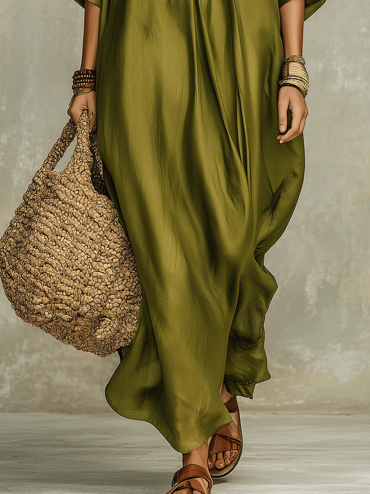 Sage | Olive Relaxed Bohemian Maxi Dress
