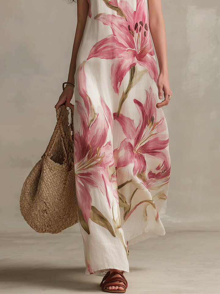 Floria | Sleeveless Floral Boho Resort Maxi Dress
