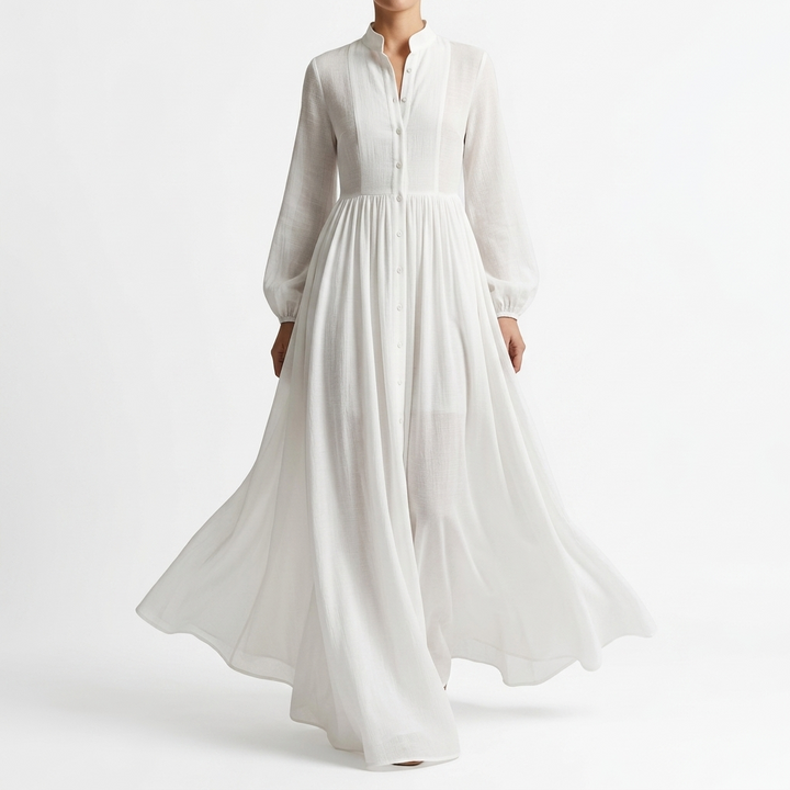 Léonie™ | Minimalist High-Neck Maxi Dress