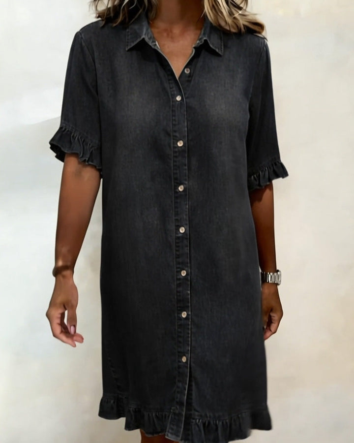 Celeste | Ruched Denim Dress