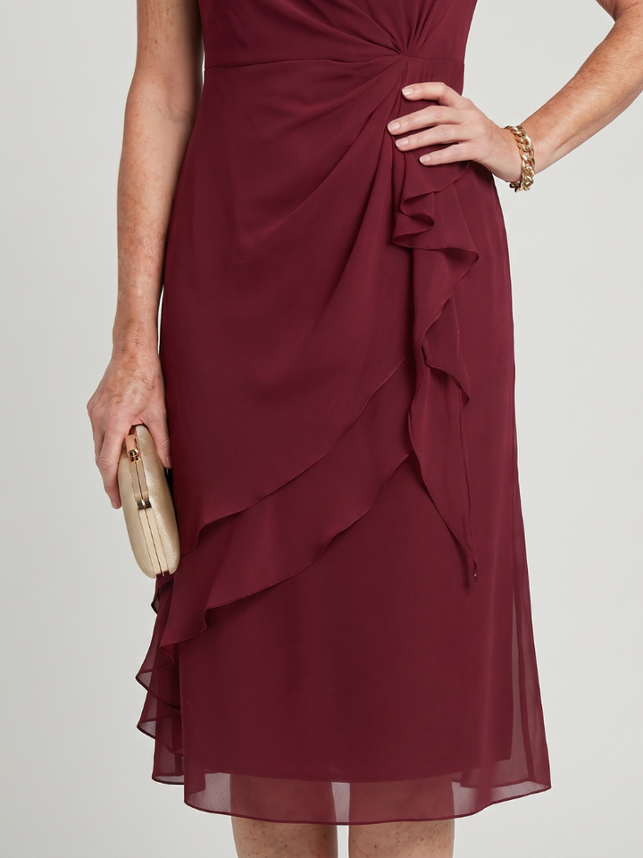 Sara | Elegant Chiffon Draped Dress