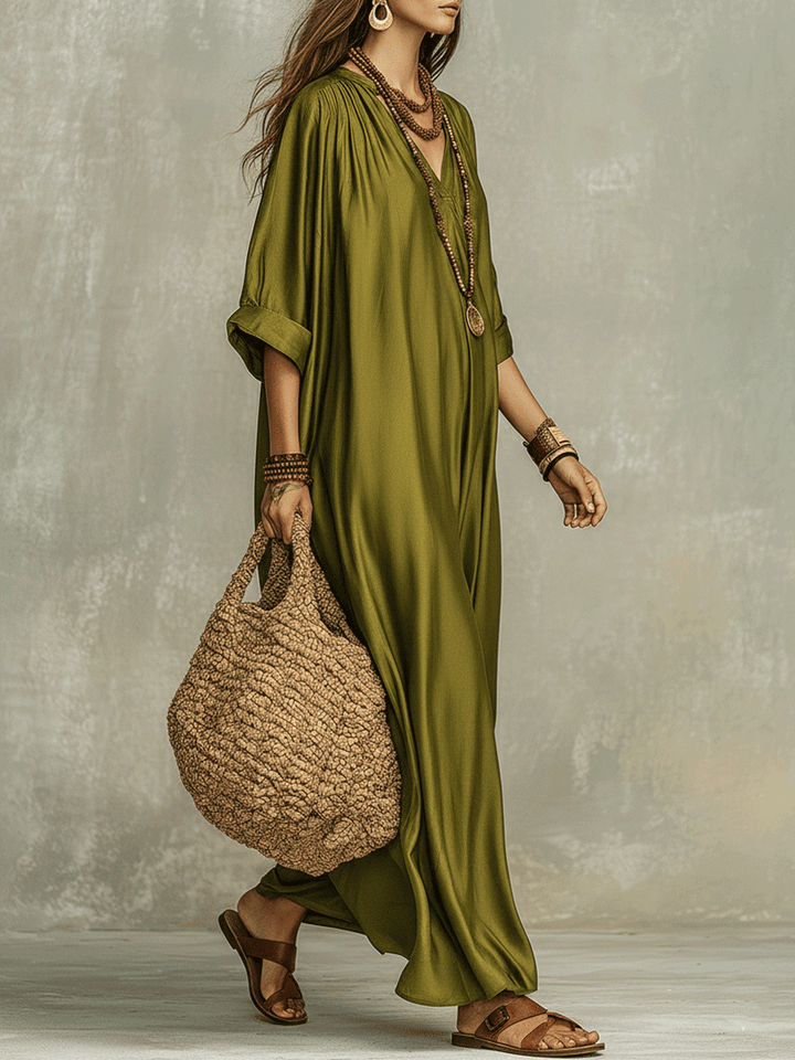 Sage | Olive Relaxed Bohemian Maxi Dress