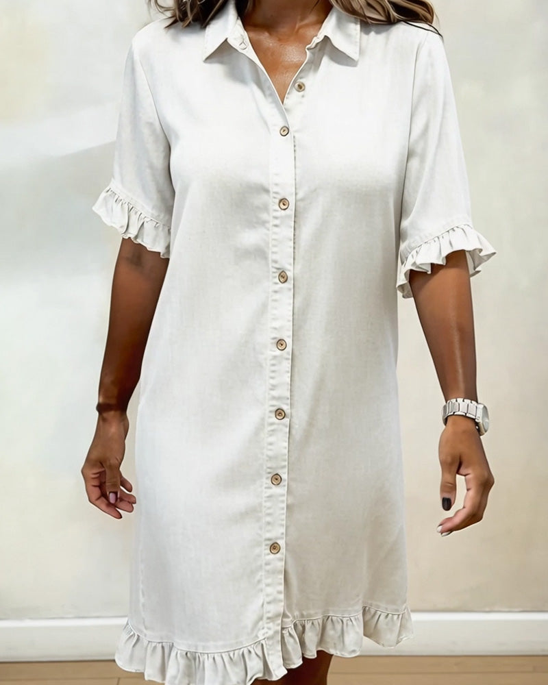 Celeste | Ruched Denim Dress
