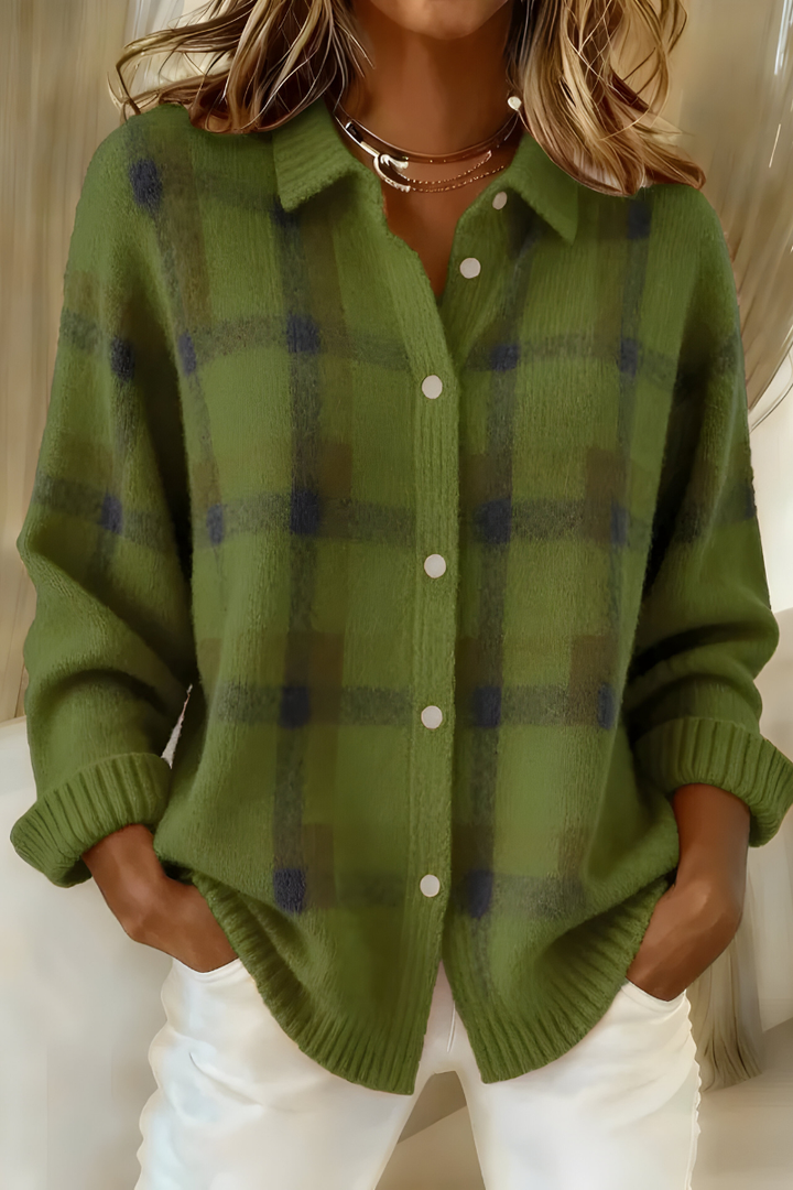 Lunelien | Stylish Checked Cardigan