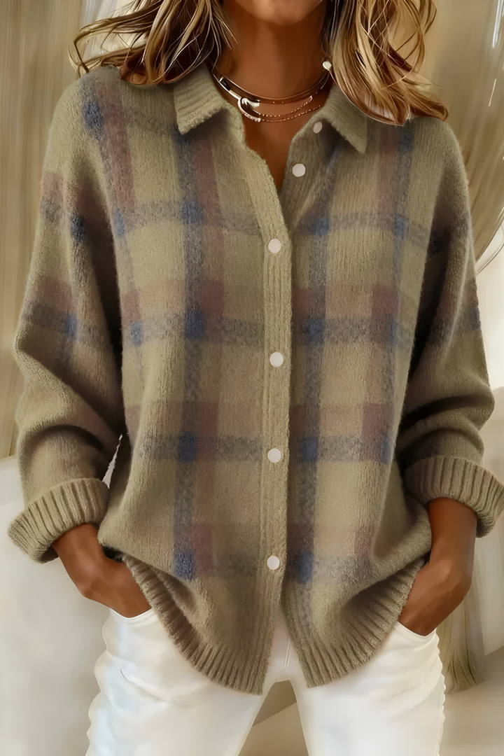 Lunelien | Stylish Checked Cardigan