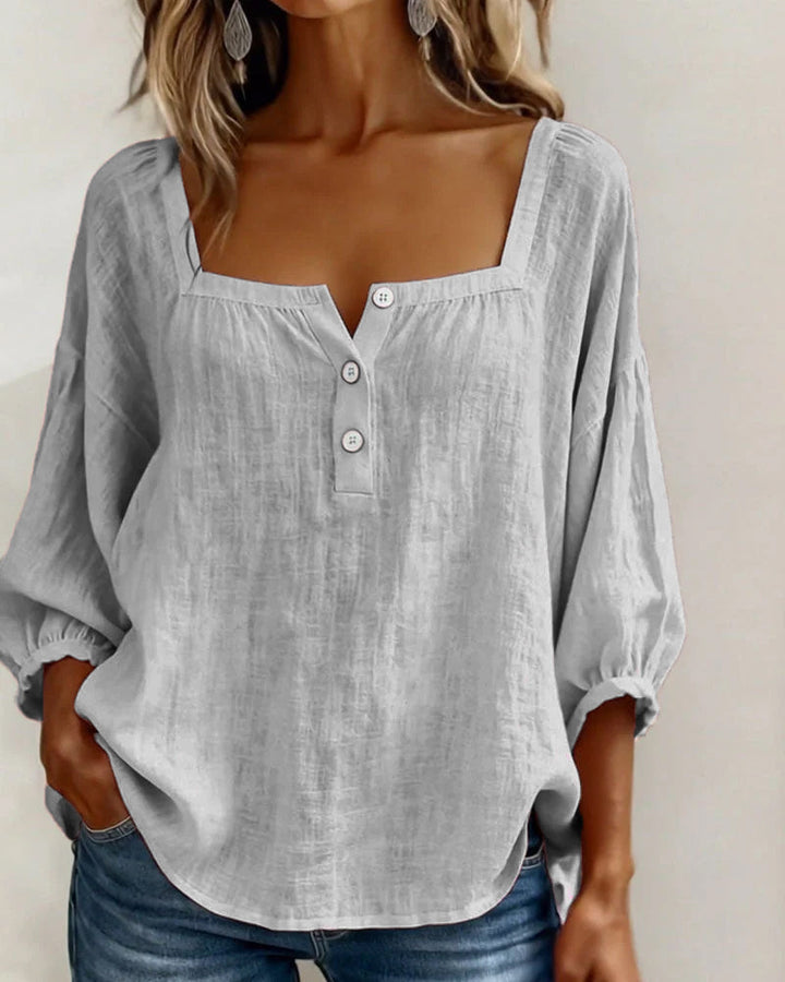 Liv | Square Neck Balloon Sleeve Shirt