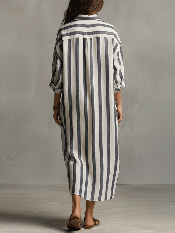 Brisa | Striped Shirt Boho Maxi Dress