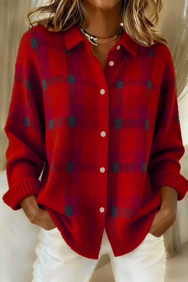 Lunelien | Stylish Checked Cardigan