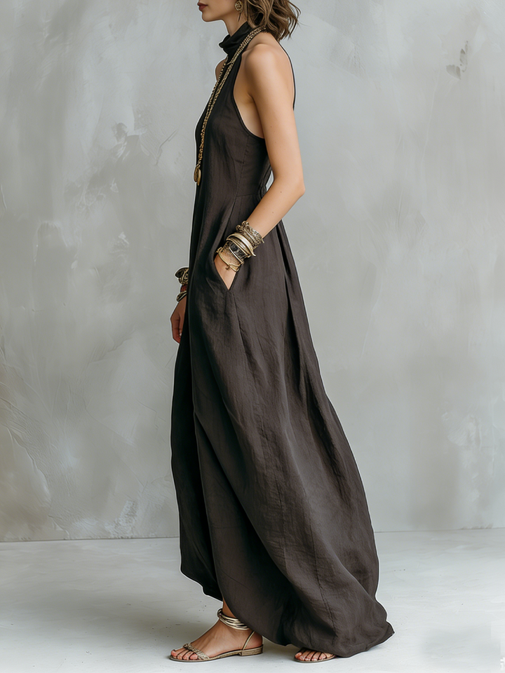 Cendre | Charcoal Off-The-Shoulder Boho Maxi Dress