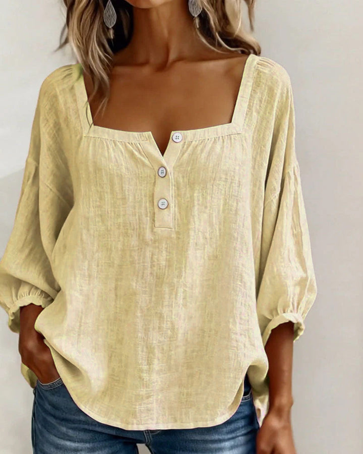 Liv | Square Neck Balloon Sleeve Shirt