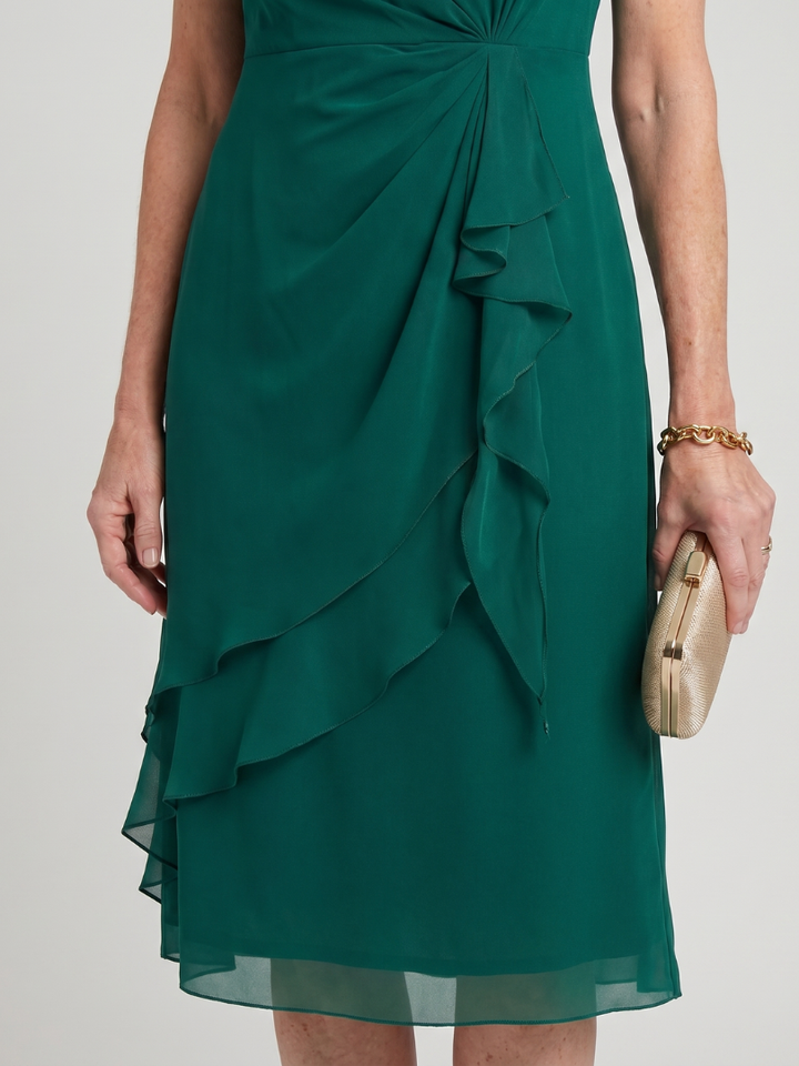 Sara | Elegant Chiffon Draped Dress