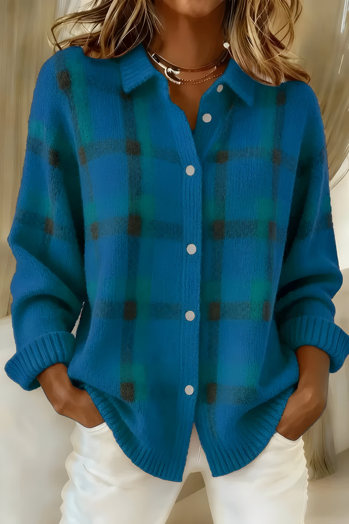 Lunelien | Stylish Checked Cardigan