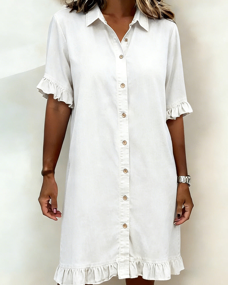 Celeste | Ruched Denim Dress