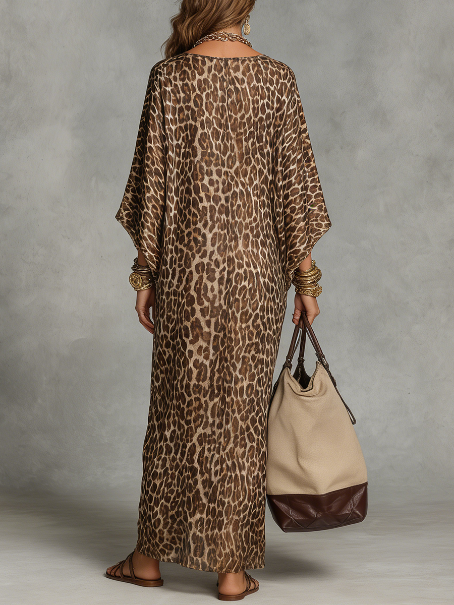 Léa | Leopard Print Twist-Front Maxi Dress