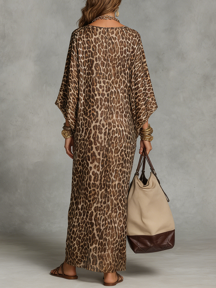 Léa | Leopard Print Twist-Front Maxi Dress