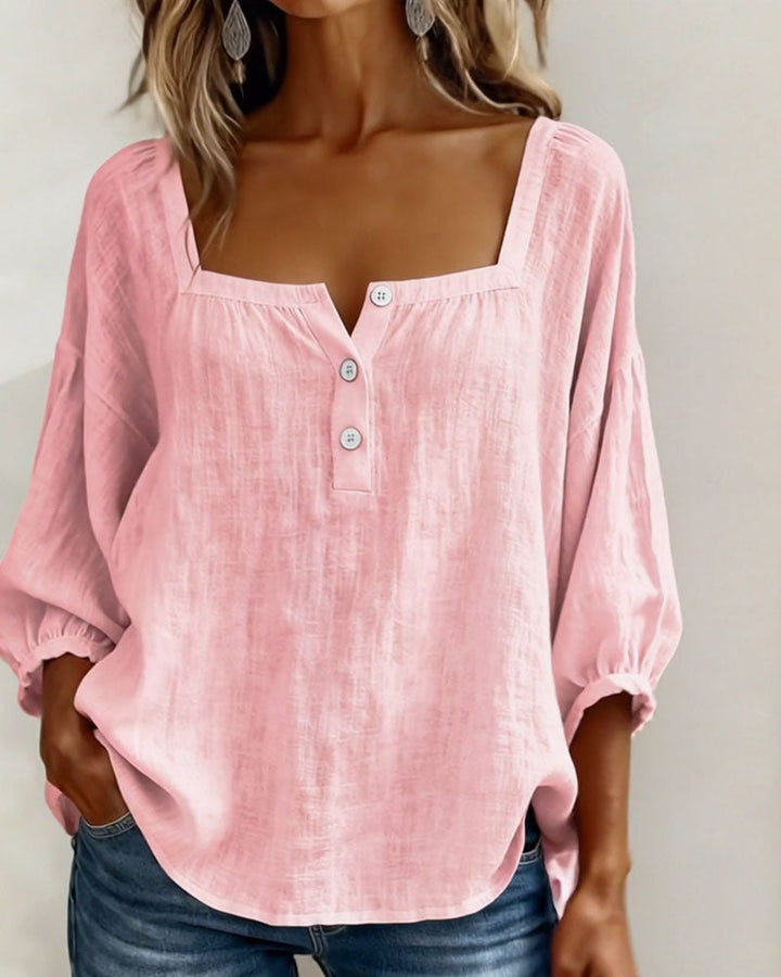 Liv | Square Neck Balloon Sleeve Shirt