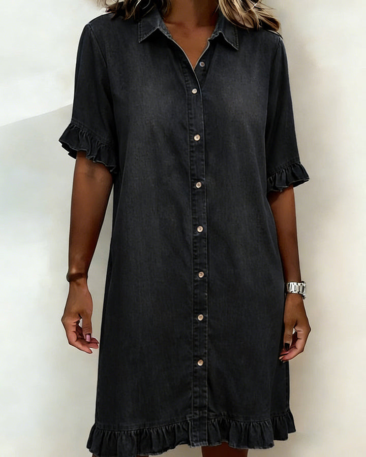 Celeste | Ruched Denim Dress