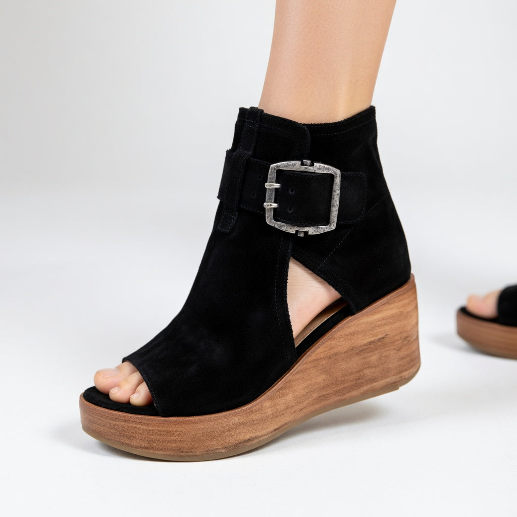 Orélisse™ | Open-toe Wedge Ankle Boots in Modern Style
