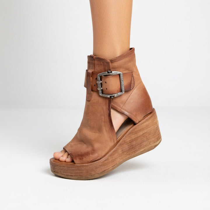 Orélisse™ | Open-toe Wedge Ankle Boots in Modern Style