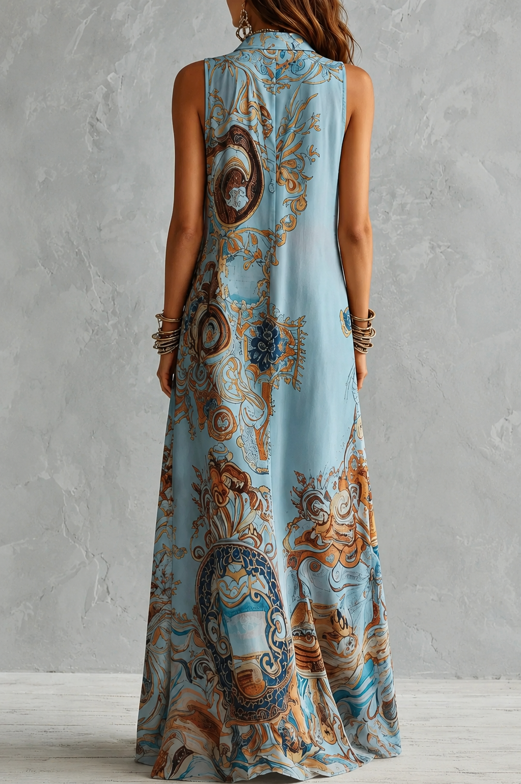 Solène | Baroque Maxi Shirt Dress