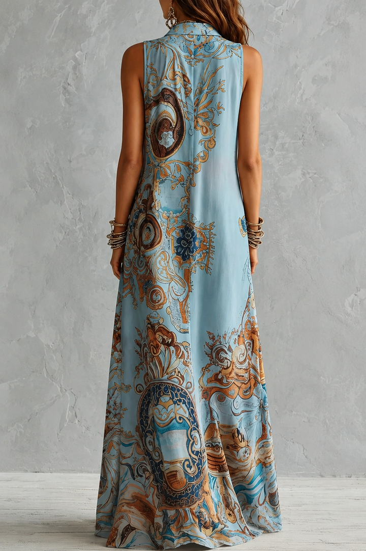 Solène | Baroque Maxi Shirt Dress