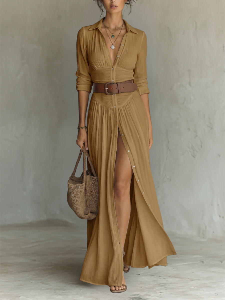 Noémie | Elegant Long Sleeve Maxi Dress
