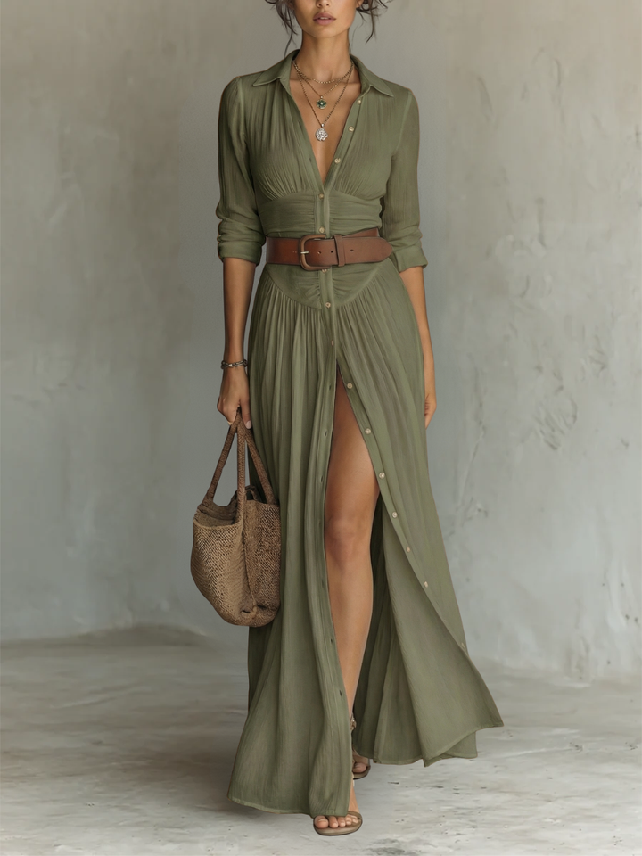 Noémie | Elegant Long Sleeve Maxi Dress