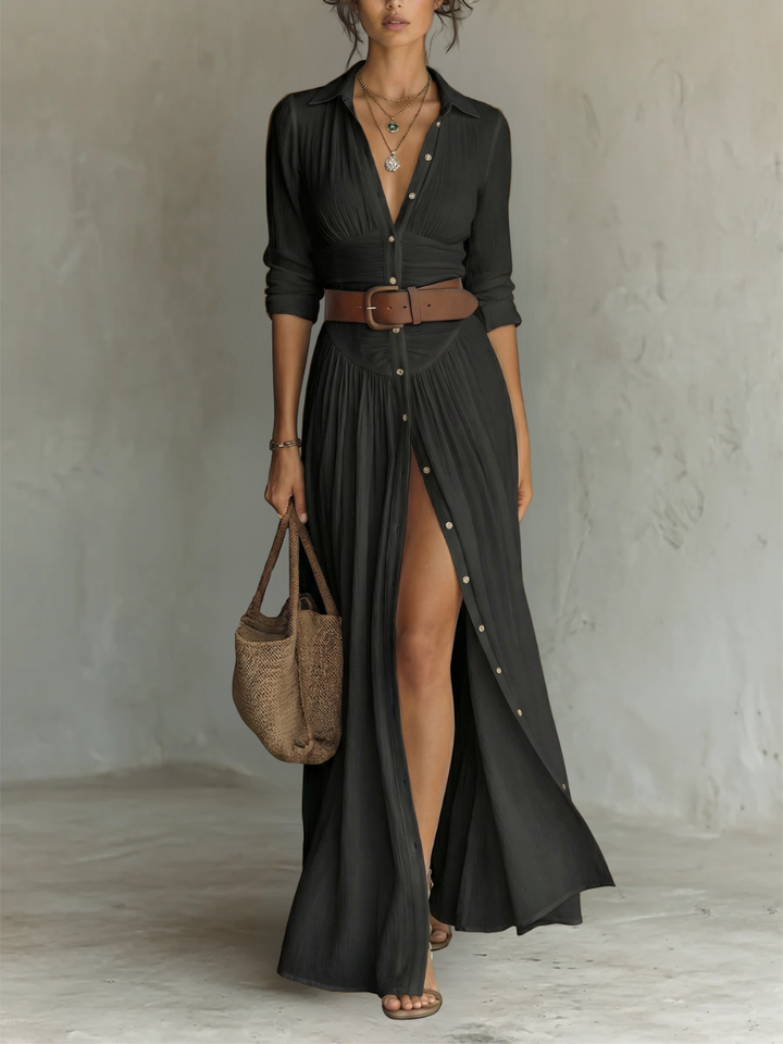 Noémie | Elegant Long Sleeve Maxi Dress