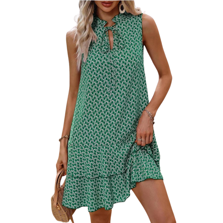 Naomi™ |  Bohemian Printed Strappy Midi Dress