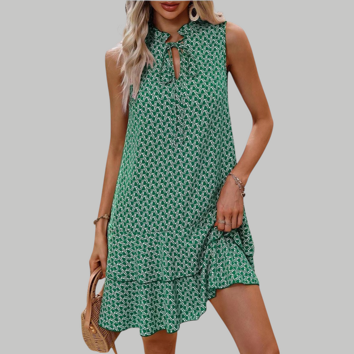 Naomi™ |  Bohemian Printed Strappy Midi Dress