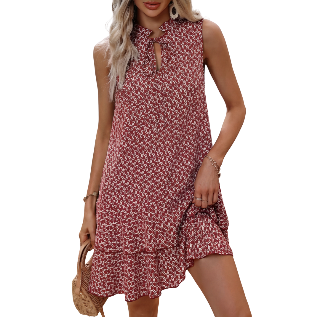 Naomi™ |  Bohemian Printed Strappy Midi Dress