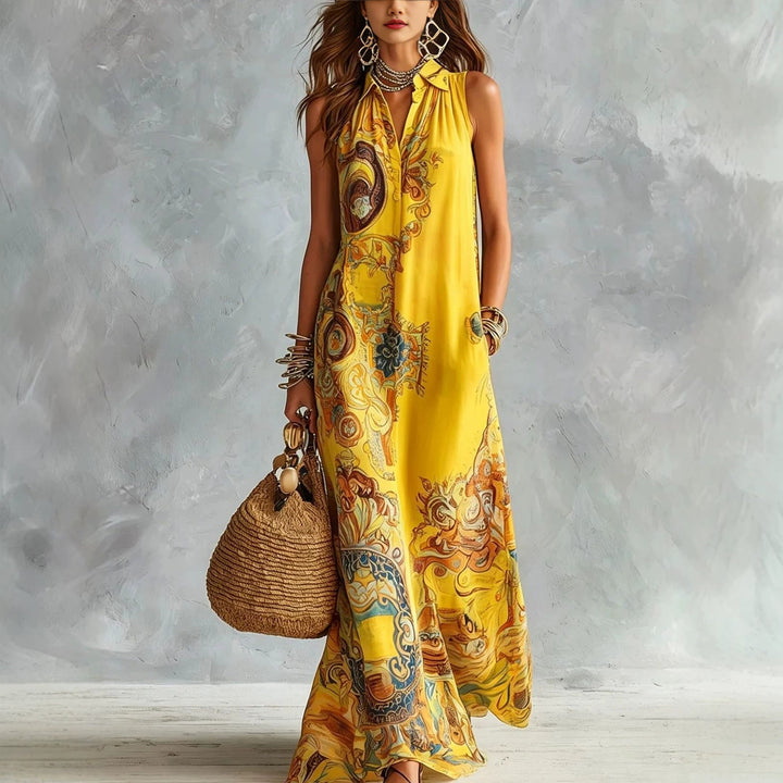 Solène | Baroque Maxi Shirt Dress