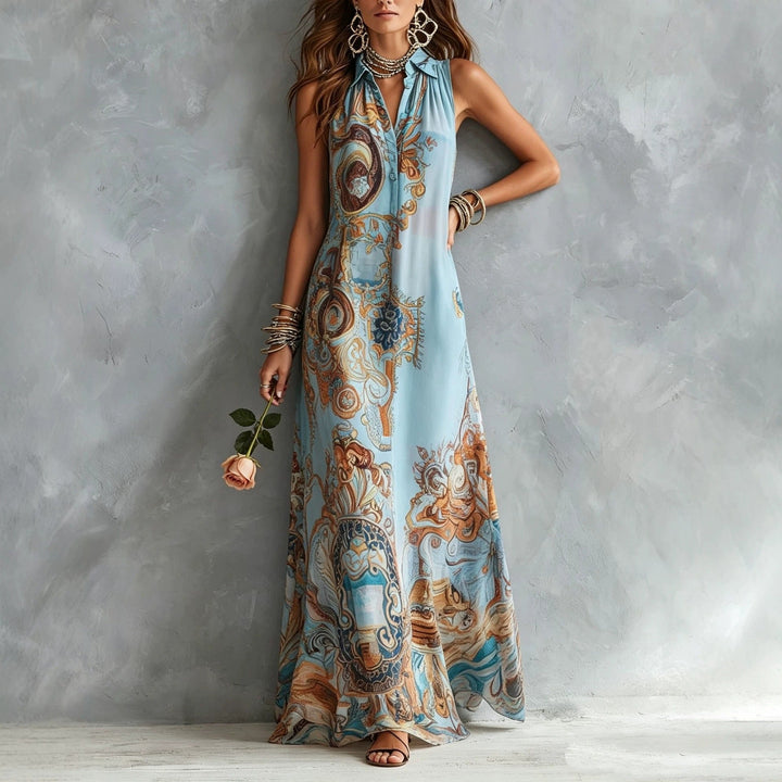 Solène | Baroque Maxi Shirt Dress
