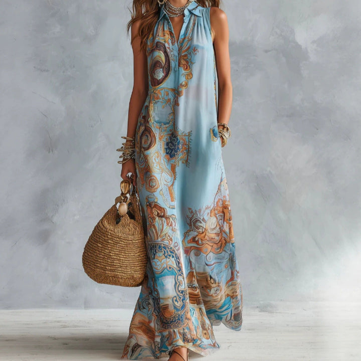 Solène | Baroque Maxi Shirt Dress