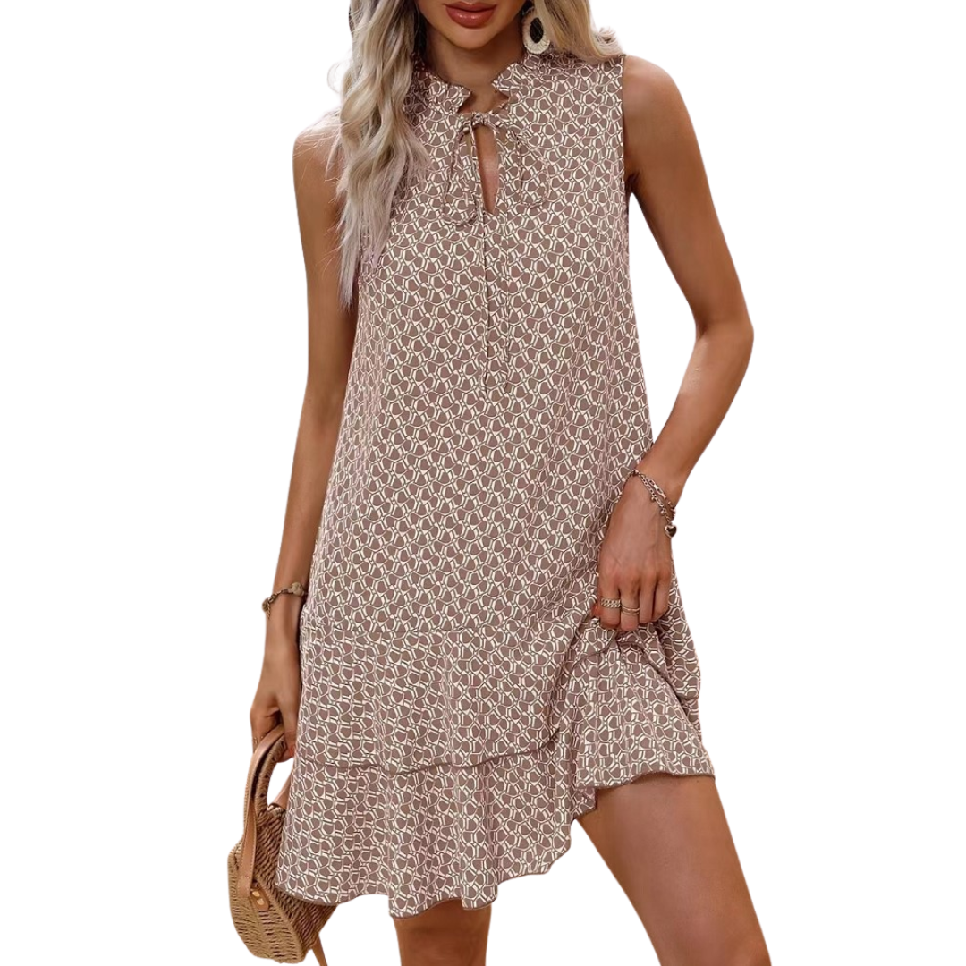 Naomi™ |  Bohemian Printed Strappy Midi Dress
