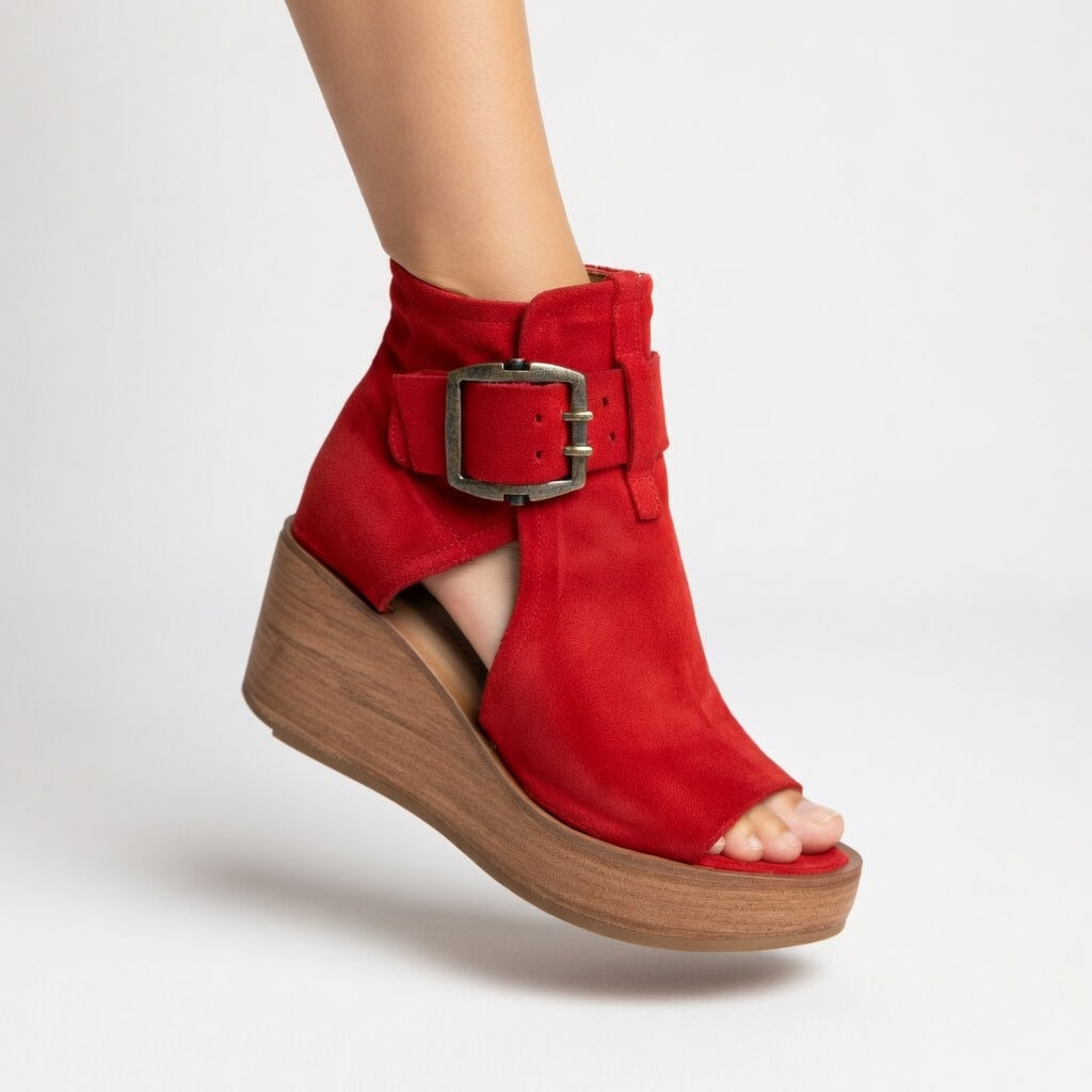 Orélisse™ | Open-toe Wedge Ankle Boots in Modern Style
