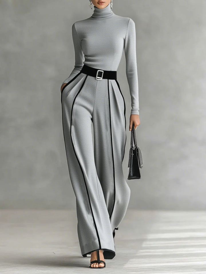 Vera™ | Elegant 2-Piece Set with Contrast Detailing