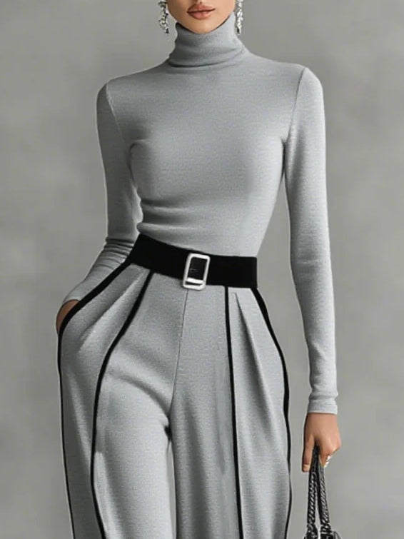 Vera™ | Elegant 2-Piece Set with Contrast Detailing