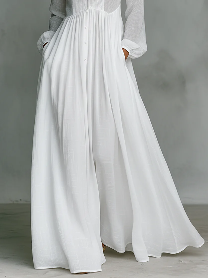 Léonie™ | Minimalist High-Neck Maxi Dress