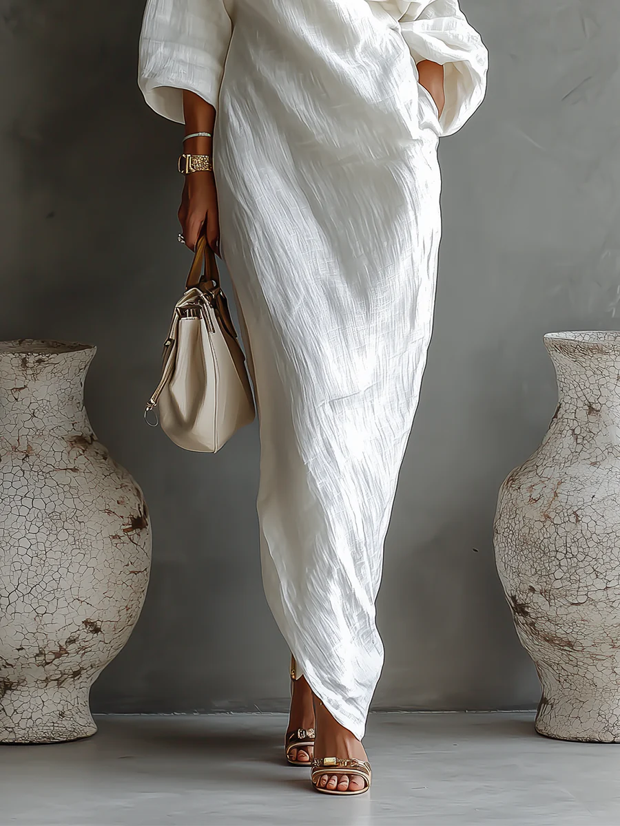 Elise™ | Elegant Off-Shoulder White Maxi Dress