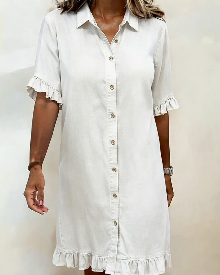 Celeste | Ruched Denim Dress
