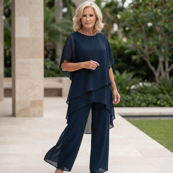 Celeste | Draped Palazzo Suit Set