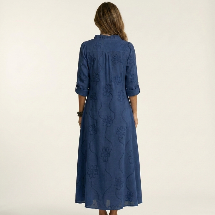 Mariam | Lightweight Maxi Dress With Floral Embroidery