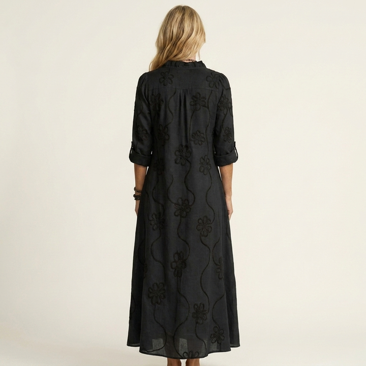 Mariam | Lightweight Maxi Dress With Floral Embroidery
