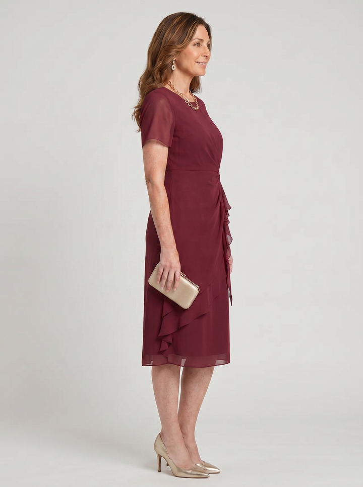 Sara | Elegant Chiffon Draped Dress