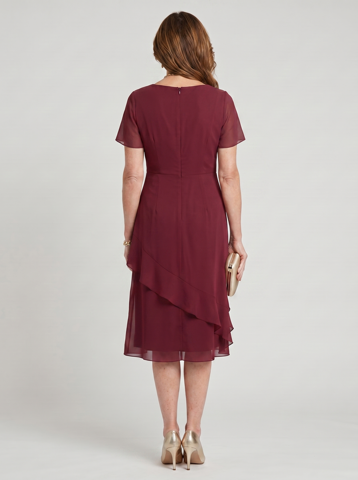 Sara | Elegant Chiffon Draped Dress